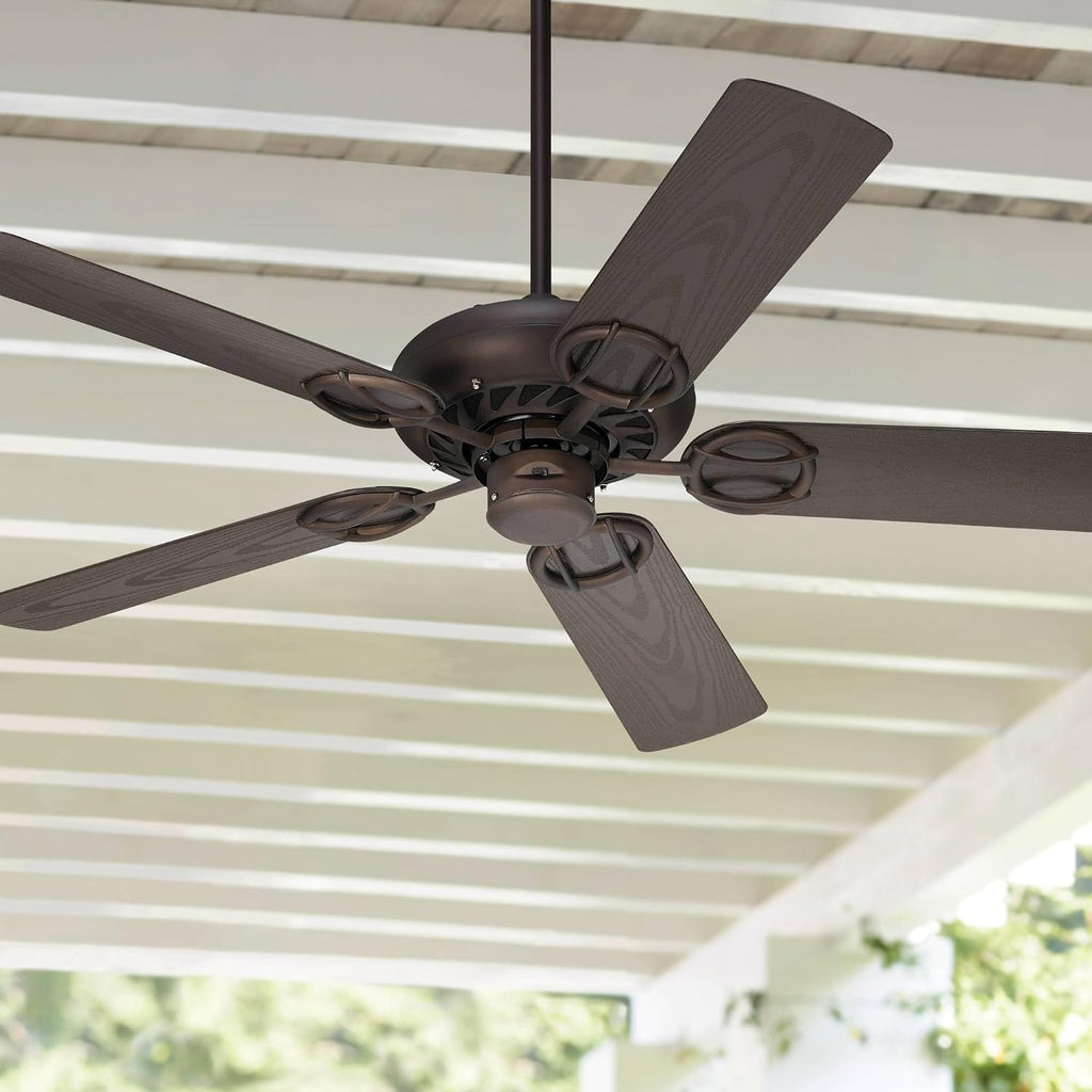 Casa Vieja 52' Orb Industrial Rustic Indoor Outdoor Ceiling Fan Oil Rubbed Bronze Brown Wet Rated for Patio Exterior House Home Porch Gazebo Garage Barn