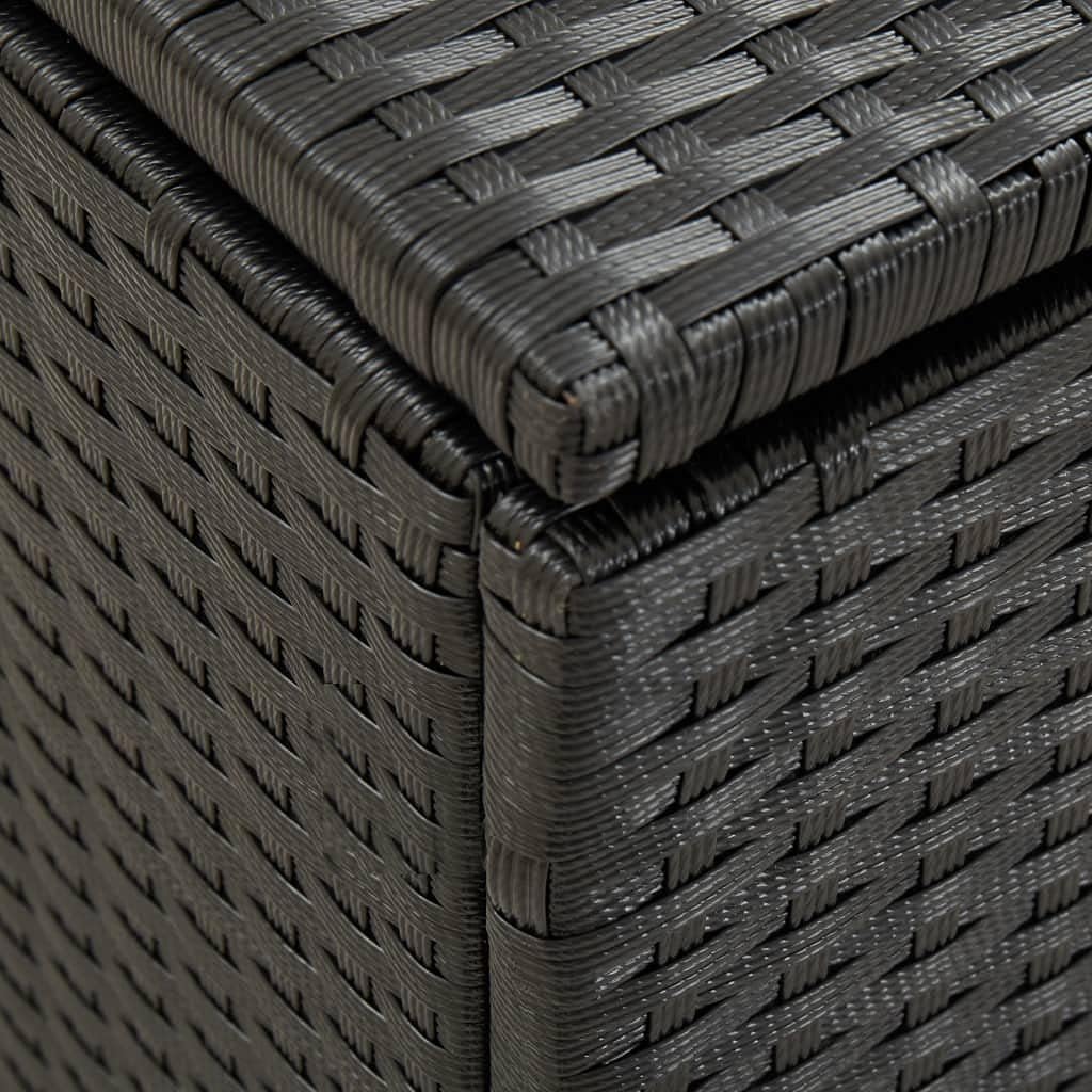 Garden Storage Box Indoor/Outdoor Storage Container and Gardening Tools - Store Items on Patio, Garage, Yard.Poly Rattan 39.3'x19.6'x19.6' Black