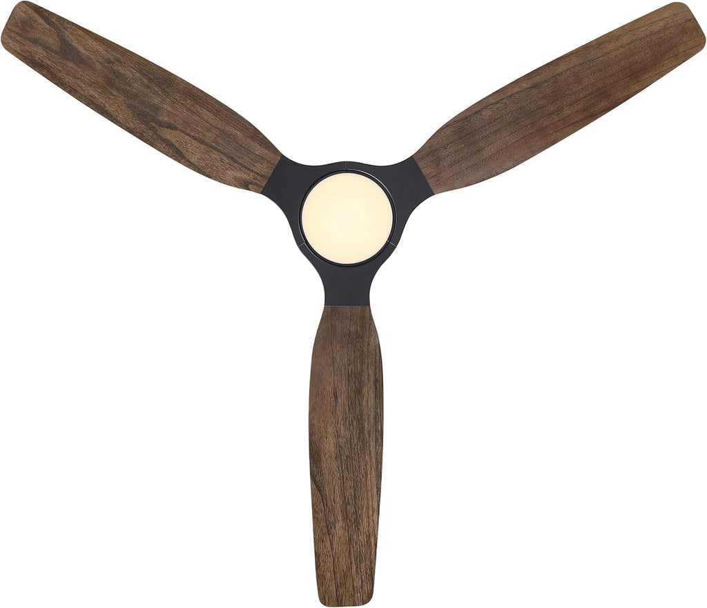 56' Black Ceiling Fans with Lights and Remote - Modern Farmhouse Wood Ceiling Fan with LED Light, Large Outdoor Ceiling Fans for Patios Living Room Patios Covered, 6-Speed Reverse, 3CCT, Timer
