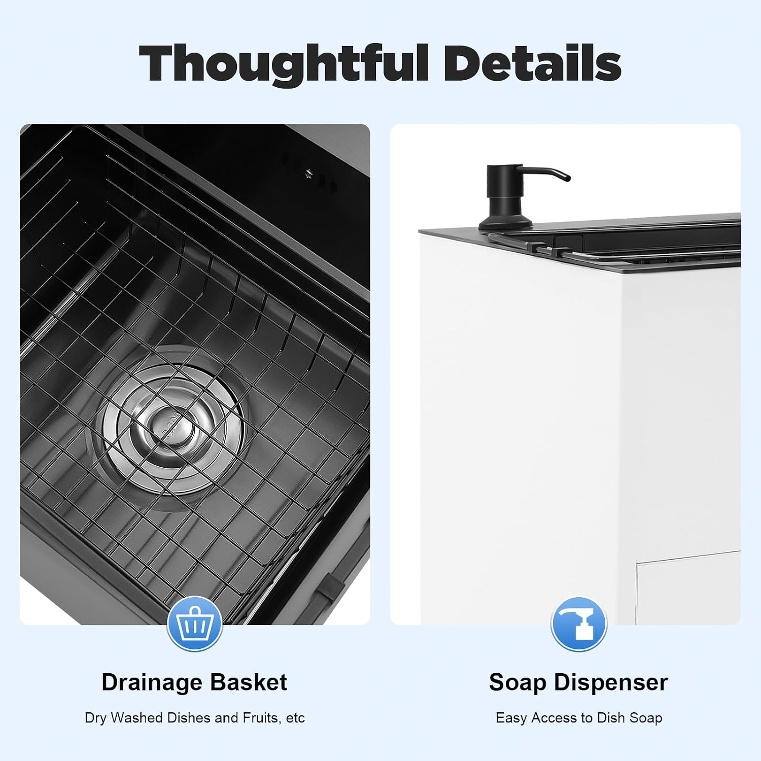 30-Inch Laundry Sink with Cabinet and Pull-Out Faucet, Stainless Steel Utility Sink with Cabinets, Freestanding White Cabinet with Sink for Laundry & Utility Room, Kitchen, Bathroom
