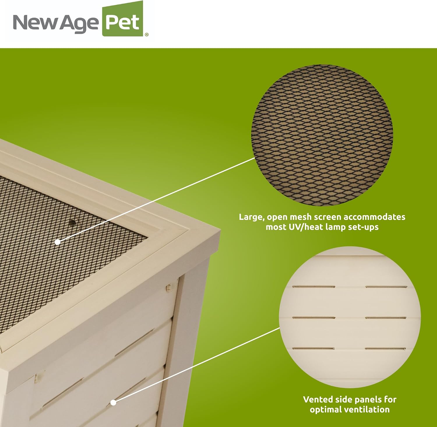 New Age Pet ECOFLEX Vertical Reptile Terrarium, Tall Climber Arboreal Habitat for Chameleons, Geckos & Lizards in ECOFLEX Material, Easy Access, Maple