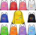 Grneric 100 Pcs Custom Drawstring Bags, Bulk Personalized Backpacks Promotional Item with Your Logo for Gym, Team Activities, Yellow
