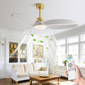 52' Ceiling Fan with Lights and Remote,Modern Ceiling Fan Gold, 6 Speed, Reversible, 3000k-6000k LED, Quiet DC Motor for Indoor Outdoor Bedroom Living Room Patio