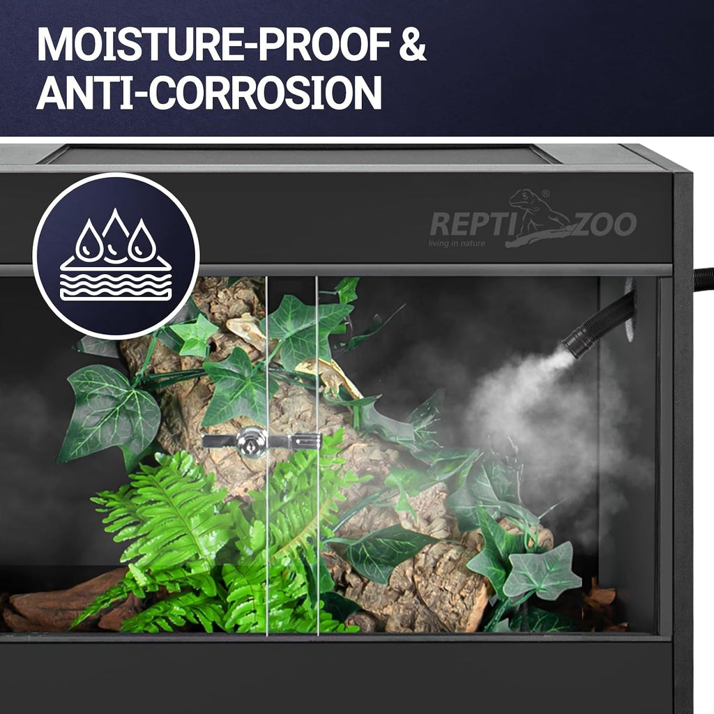 REPTI ZOO 34 Gallon PVC Reptile Terrarium, 24x18x18' Leopard Gecko Tanks with Glass Sliding Door & Top Screen Ventilation, Reptile Enclosure for Bearded Dragon Hermit Crab