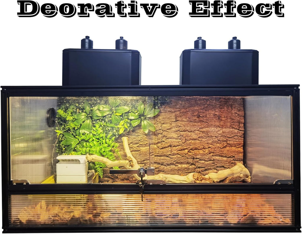 50 Gallon Bearded Dragon Tank, 36'x18'x18' (3x1.5x1.5 ft) Reptile Terrarium, Medium Reptile Enclosure with Aluminum Frame, Mesh Top, Lock Doors