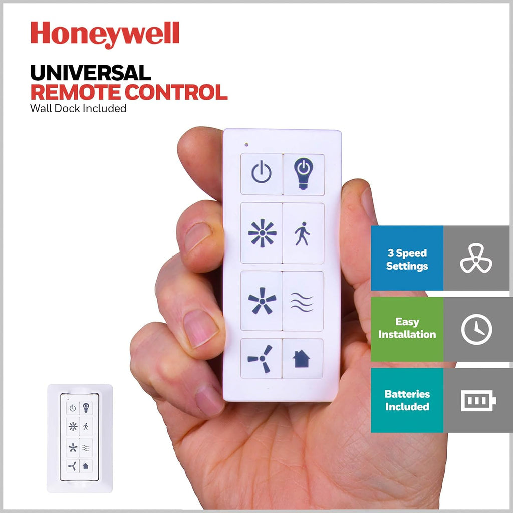 Honeywell Ceiling Fans Eamon Modern 52 Inch Ceiling Fan with Light, LED Fan with Remote Control, Indoor Fan, 3 Contemporary Blades with Maple and Black Wood Finish Options, Bronze (51922-01)