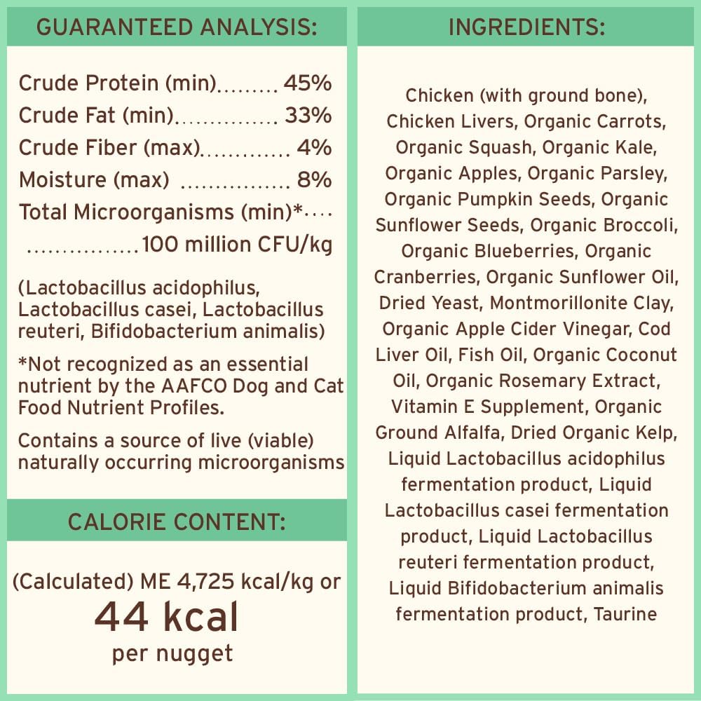 Primal Freeze Dried Dog Food Nuggets, Chicken, Complete & Balanced Meal, Also Use as Topper or Treat, Premium, Healthy, Grain Free, High Protein Raw Dog Food, 14 oz (Pack of 4)