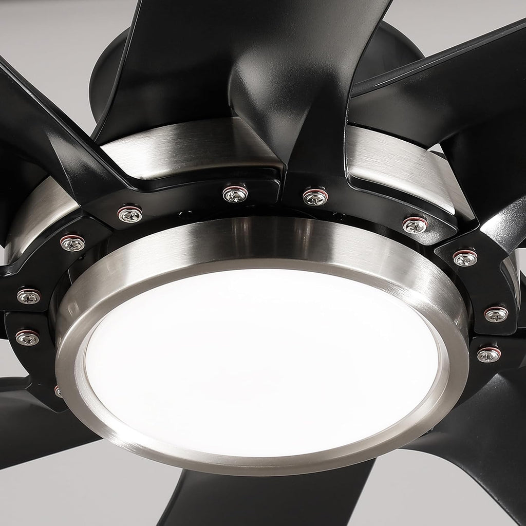 72 Inch Ceiling Fans with Lights and Remote Control, Black Industrial Chandelier Ceiling Fan, Dimmable LED & 3CCT, 6 Speeds Reversible DC Motor, Timer, Lighting Ceiling Fans for Bedroom Living Room