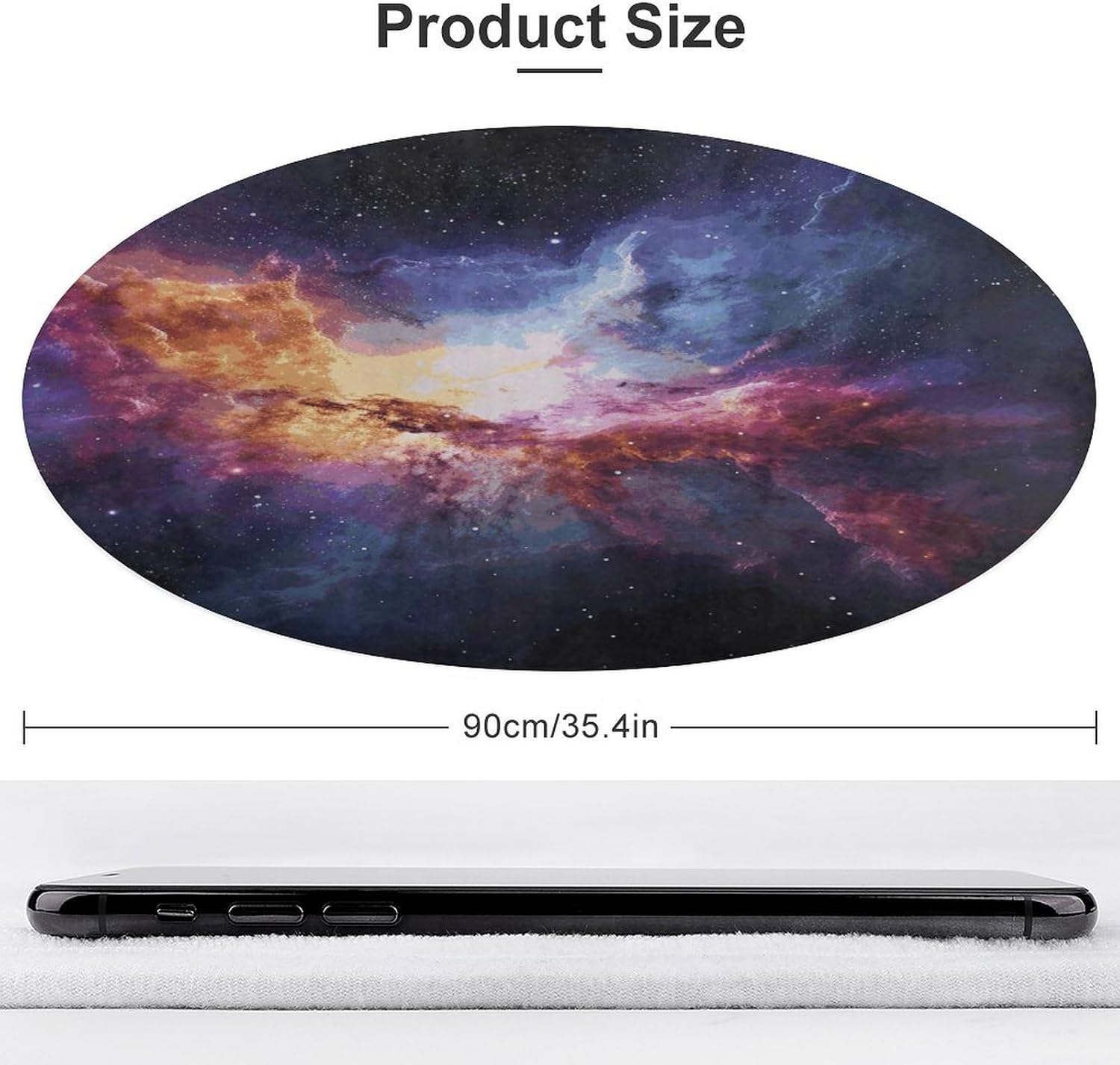 Nebula and Galaxy in The Universe Coral Velvet Round Floor Mat Non-Slip Bath Rug Floor Covering for Bathroom Vanity Guest Suite & Vacation Home
