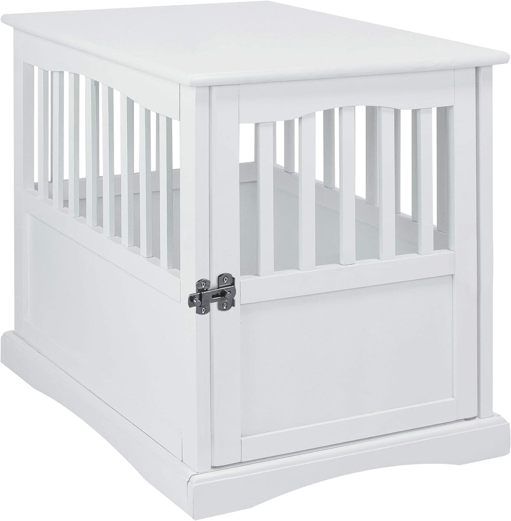 Casual Home Wooden Pet Crate, End Table, Medium, New White