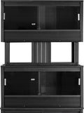 New Age Pet ECOFLEX Two Medium Reptile Enclosures with Matching Stacker Combo Set in Black