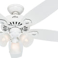 Hunter 52in Snow White Ceiling Fan - Three-Light Fitter with Swirled Marble Glass (Renewed)