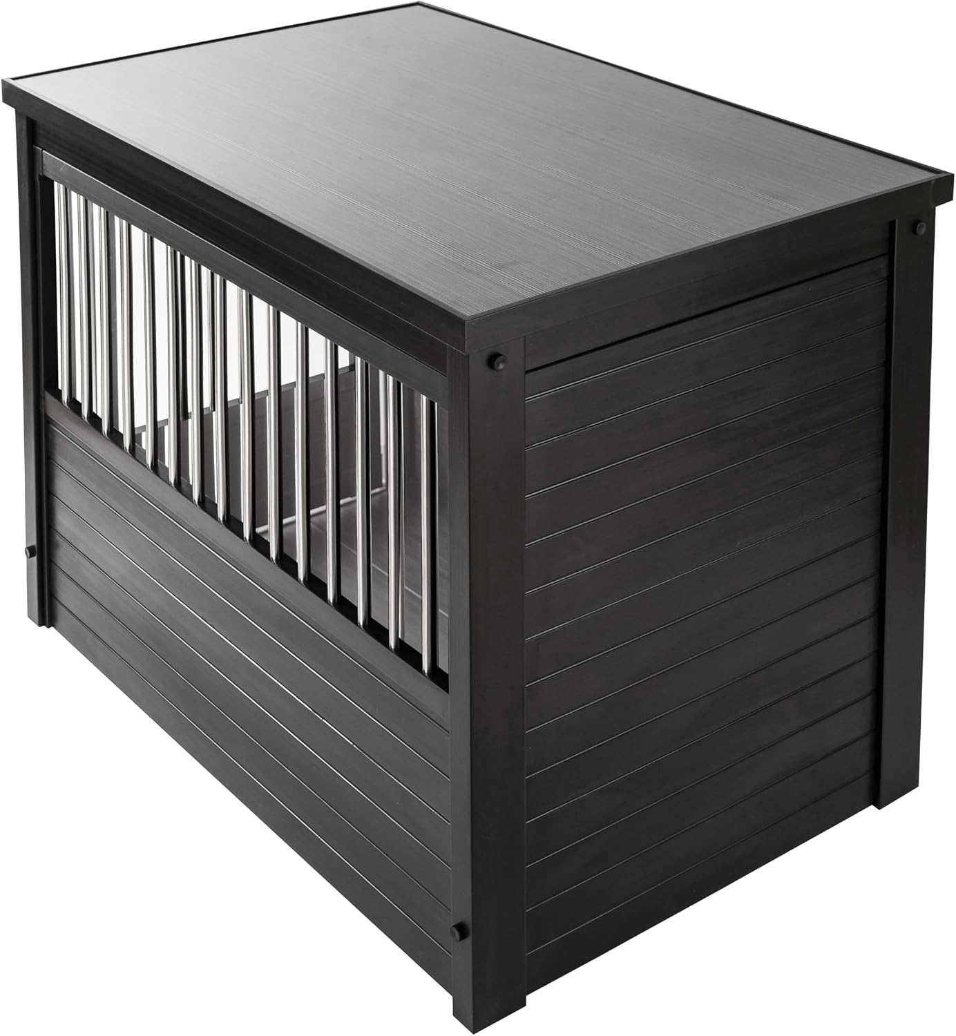 New Age Pet ECOFLEX InnPlace Dog Crate & End Table, Furniture-Style Indoor Kennel for Crate-Trained Dogs, Stainless Steel Spindles, 10-Year Warranty. 4 Colors, 4 Sizes