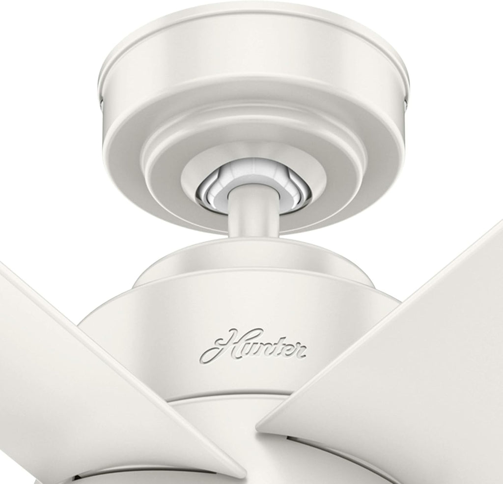 Hunter Fan 44 inch Contemporary Fresh White Finish Outdoor Ceiling Fan with 6 Blades (Renewed)