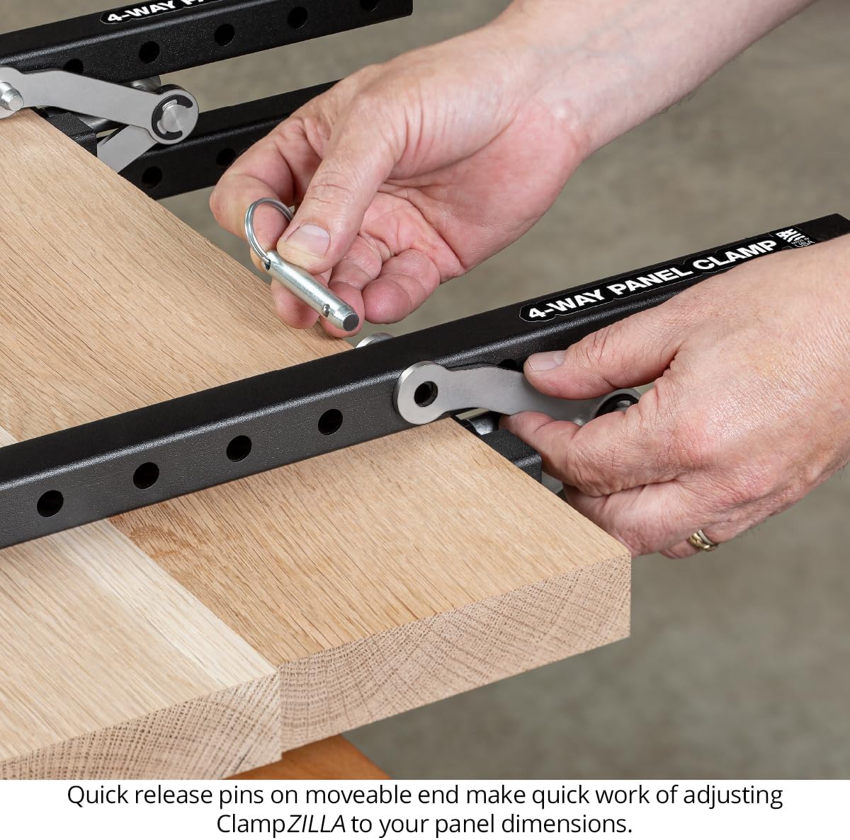 Woodpeckers Clampzilla 3.0, 18 Inch (4 Pack), 4-Way Panel Clamps for Glue-Ups on Cabinet Doors, Table Tops & Wood Panels, USA Made