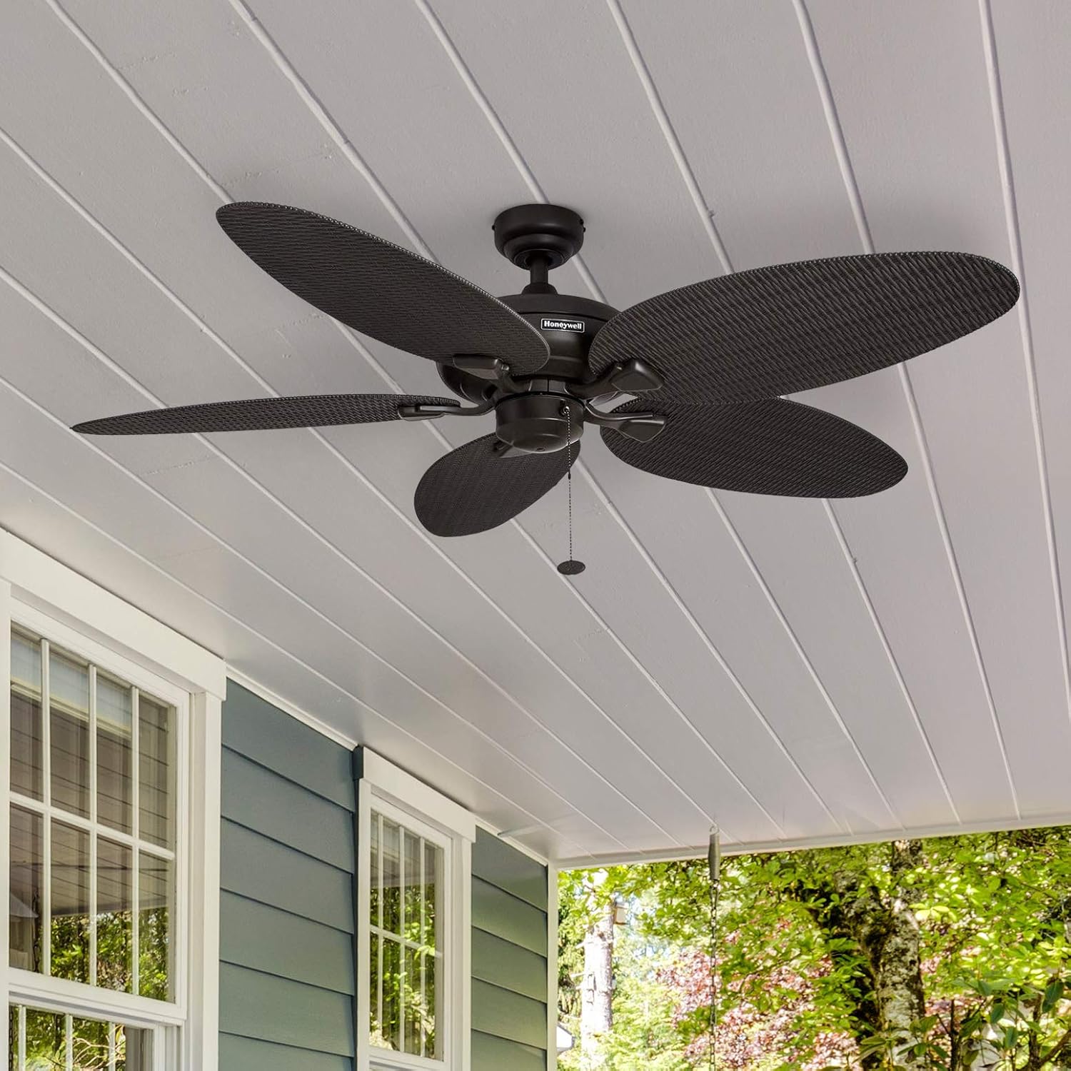 Honeywell Duval 52' Tropical Indoor Outdoor Ceiling Fan, 5 Blades, Bronze