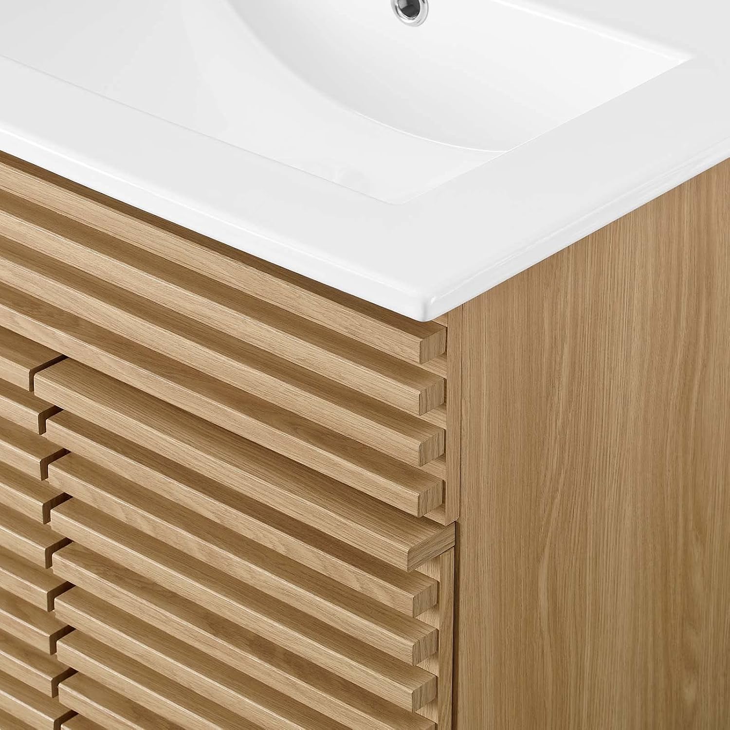 Sink Vanity Cabinet, Wood, Brown Oak White, Modern Contemporary, Hotel Bedroom Bathroom Master Suite