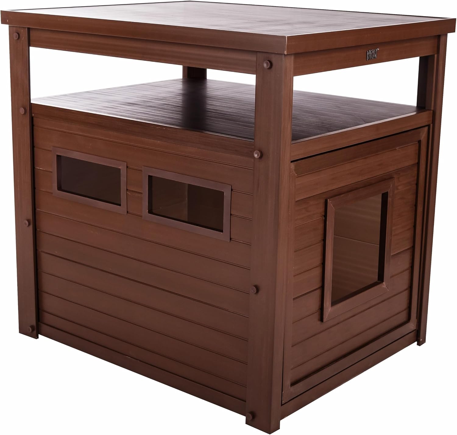 New Age Pet ECOFLEX Litter Loo Standard & Jumbo Sizes, 4 Colors, Moisture and Odor Resistant Enclosure & End Table, No‑Tools Assembly, 10 Year Warranty, Russet Brown, Jumbo