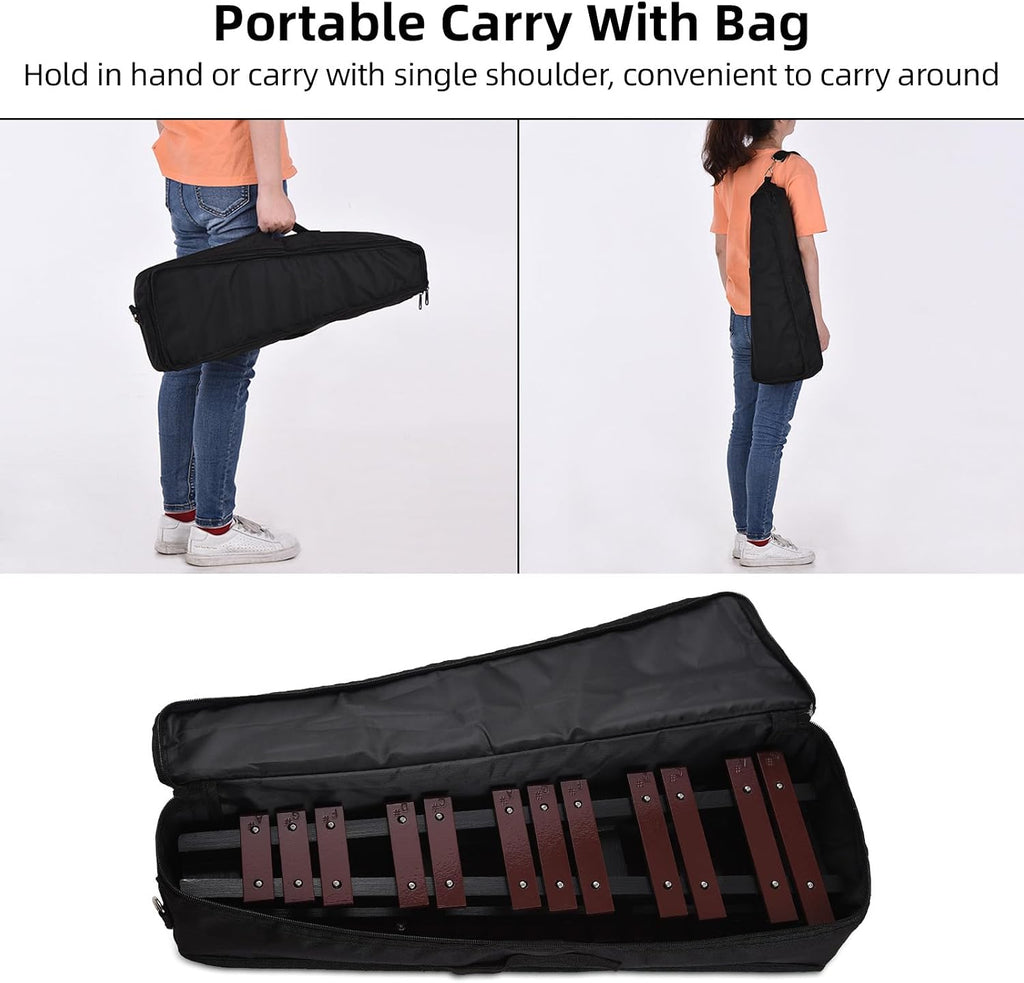 Foldable Glockenspiel Xylophone, 30 Note Glockenspiel, Xylophone 5mm Thickness Aluminum Bars Percussion Musical Instrument with Carrying Bag 2 Mallets Gift for Beginners Students