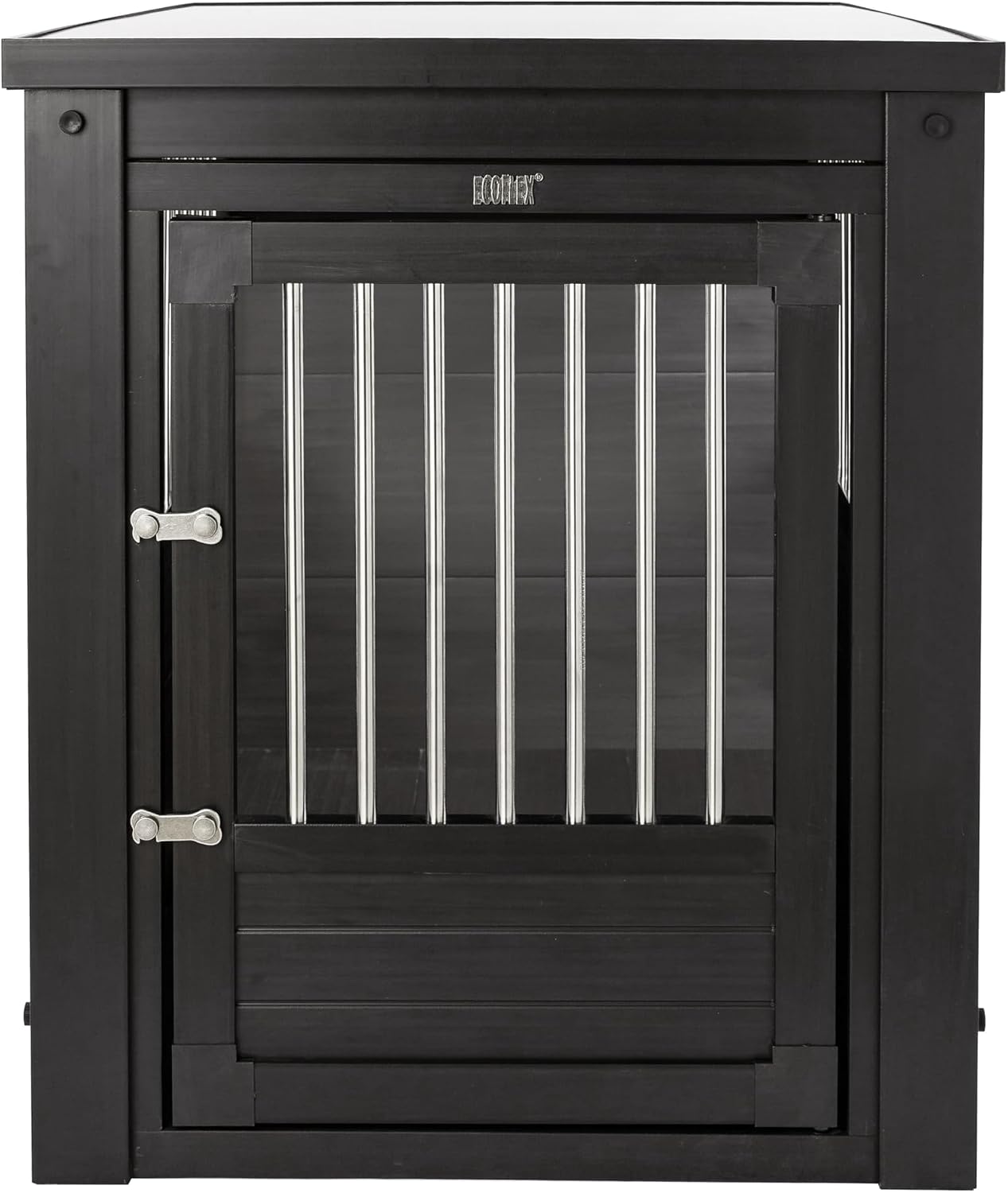 New Age Pet ECOFLEX InnPlace Dog Crate & End Table, Furniture-Style Indoor Kennel for Crate-Trained Dogs, Stainless Steel Spindles, 10-Year Warranty. 4 Colors, 4 Sizes