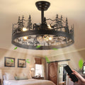 Rustic Ceiling Fans with Lights, 23' Deer Antler Ceiling Fan with Light, Adjustable Height, Rustic Farmhouse Ceiling Fans for Living Room, Bedroom, Hallway, Entryway Lighting