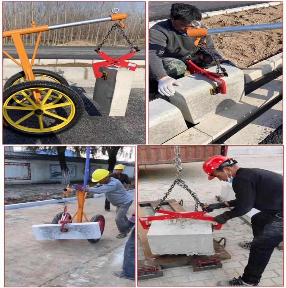 Heavy Duty Steel Clamp,Stone Clamp,2866lb/1300kglb Adjustable Jaws,108cm/42.5in Jaw Opening,for Lifting and Transporting Wood and Stone(23in)