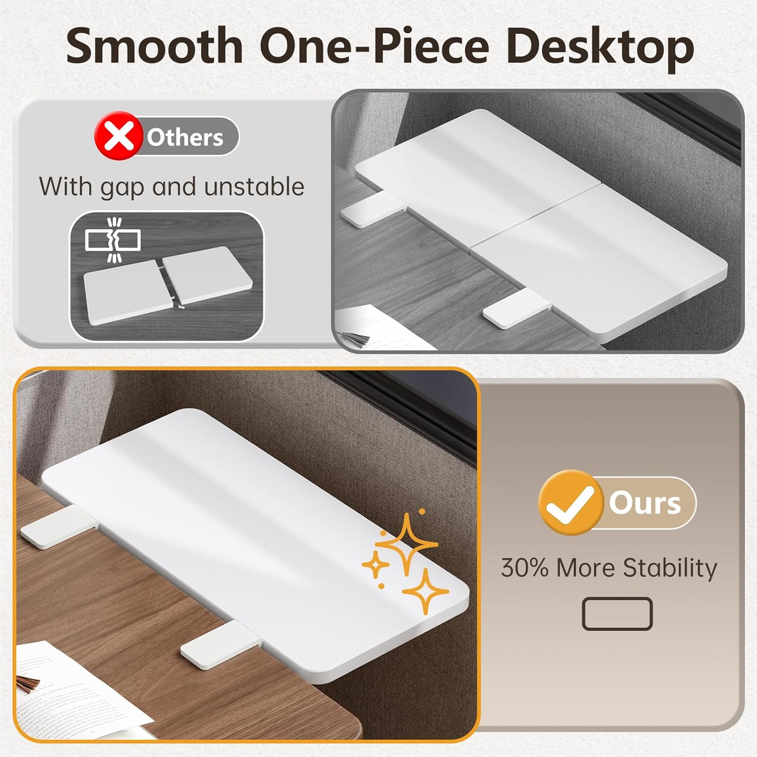 Electric Standing Desk with Desk Extender, 48' Standing Desk with Clamp On Desk Extender Shelf