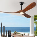 72' Ceiling Fan with Light and Remote, 6-Speed Dimmable Outdoor Ceiling Fan, High CFM Quiet 3 Blade Wood Ceiling Fan, Puoyro Modern Propeller Ceiling Fan for Outdoor Indoor Living Patio Porch (Walnut)