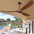 72' Ceiling Fans Without Lights, 72 inch Ceiling Fan No Light, High CFM Quiet 3 Blade Wood Walnut Ceiling Fan, Large Modern Outdoor Fan with Remote, Propeller Outdoor Ceiling Fans for Patios