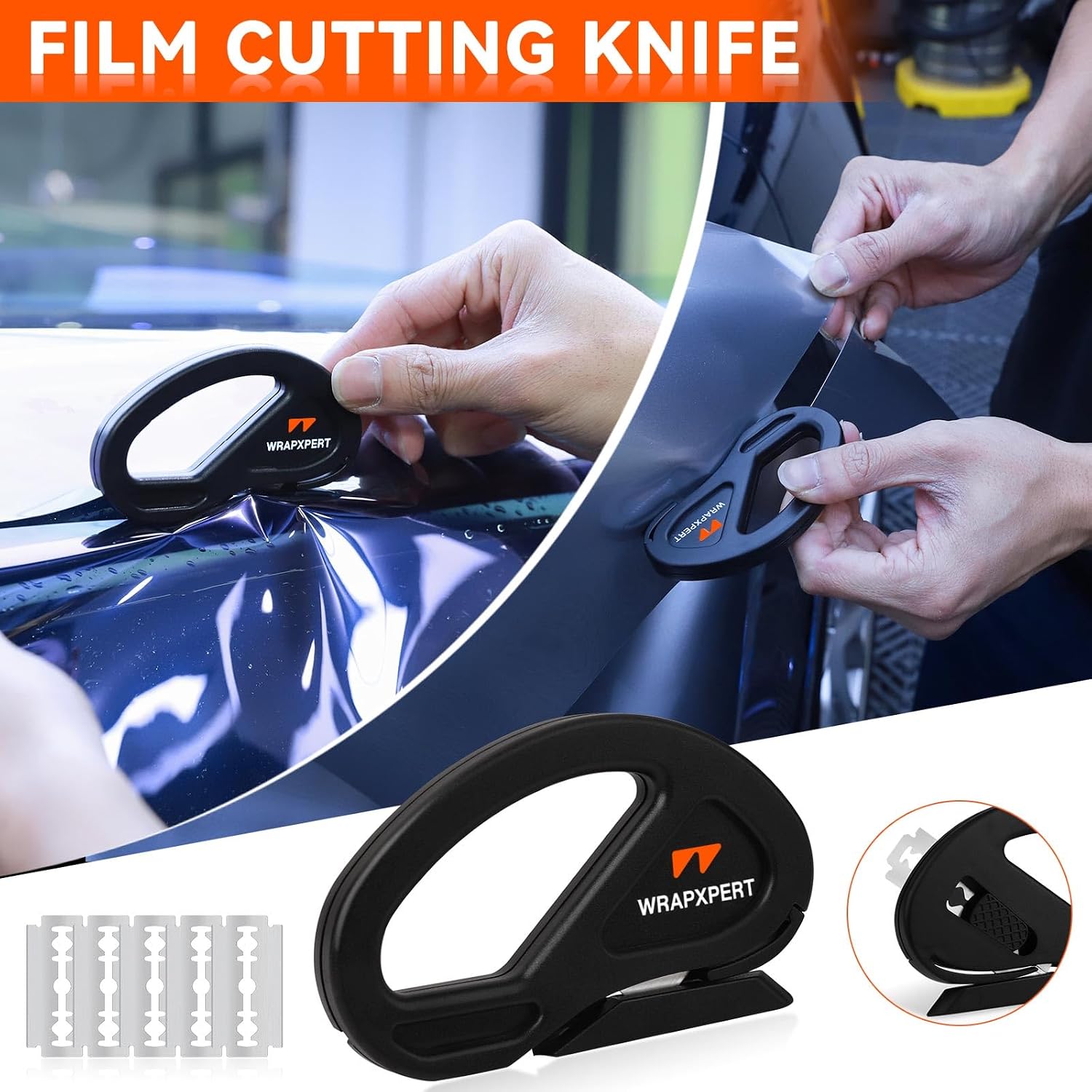 WRAPXPERT Window Tint Tools for Windshield/Rear/Side/Quarter Glass Window Film Installation, 20-in-1 Kits with LCD Heat Gun, Car Tint Squeegees, Utility Knives, Metal Trimming Scraper, Cleaning Cloth