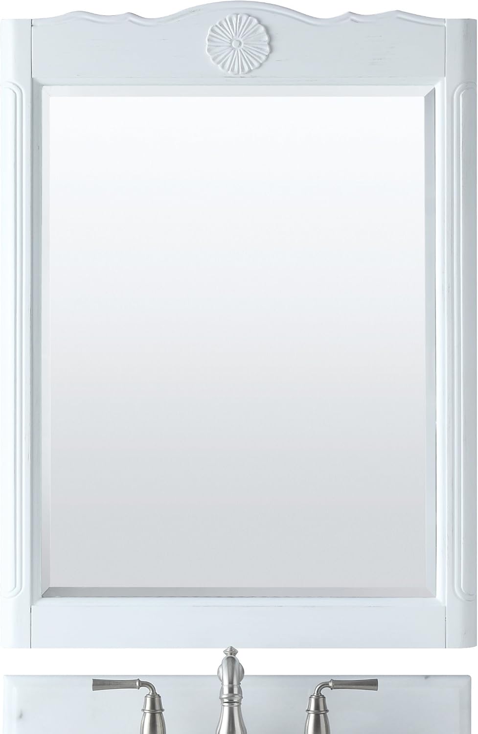 26' Daleville Antique White Bathroom Sink Vanity & Mirror Set 838AW-MIR