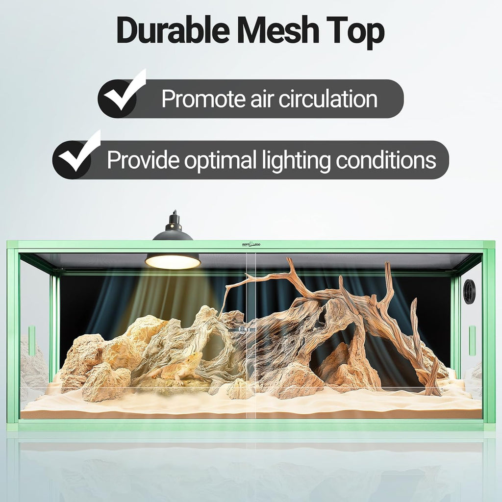 REPTI ZOO 68 Gallon Reptile Terrarium, 48' x 18' x 18' Light Weight Reptile Enclosure, Colored Reptiles Tank with Tempered Glass Door, Large Habitat for Bearded Dragon, Snake, Lizard, Gecko-Green