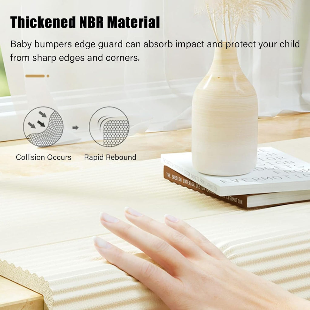 Baby Proof Corners and Edges Foam, Self Adhesive Edge Protector Strip, 20cm Wide Safety Bumpers for Furniture, Table, Bed, Sharp Edges, Fireplace (Color : White, Size : 20m/65.6ft Long)