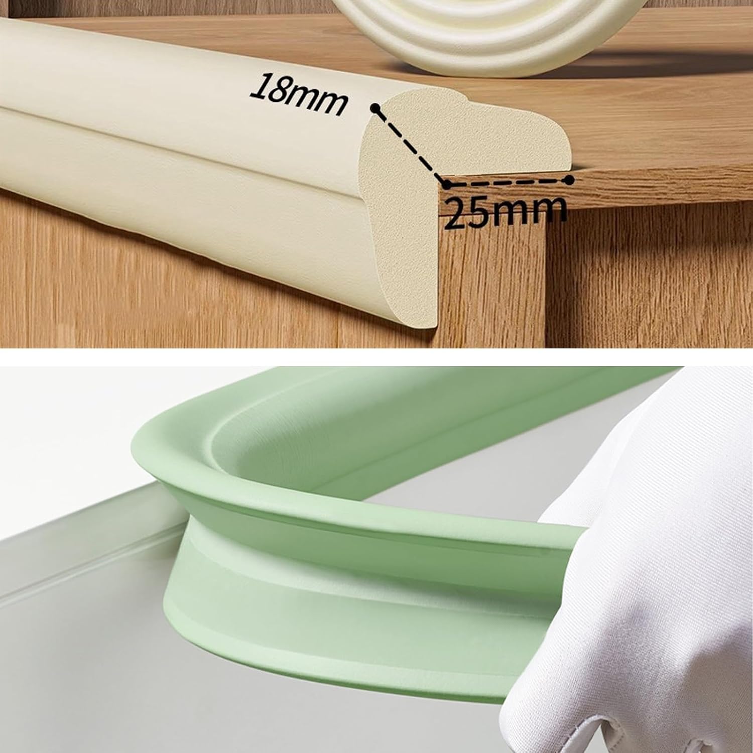 Soft Protective Foam Cushion L Shape, Furniture Edge and Corner Guards, High Density for Metal Frame Desk Counter Sharp Corners(White,20M)