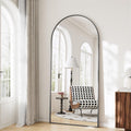 Mirror Full Length, 28'x71' Large Arched Floor Full Length Mirror with Stand, Room Decor Big Full Body Floor Mirror with HD Tempered Glass Aluminum Frame for Bedroom Living Room, Black
