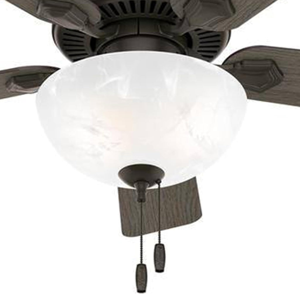 Hunter Fan 44 inch Bronze Indoor Ceiling Fan with Light and Pull Chain for Bedroom, Living Room, Office, Basement, Kitchen (Renewed)