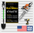 Heavy Duty 4x4 PVC Garage SlatWall Storage System (with Endcaps & Screws) - Modular Slat Wall Paneling for Garage Wall Organizer - Interlocking SlatWall Panels for Home & Commercial Use (White)