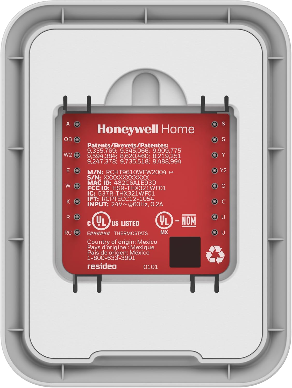 Honeywell Home T9 WiFi Smart Thermostat with 1 Smart Room Sensor, Touchscreen Display, White