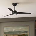 Hunter 44' ZenTech Outdoor Smart Ceiling Fan, LED Light, Remote, Black | ENERGY STAR certified with Apple, Google, Alexa support and covered outdoor use for small rooms, offices, or porches.