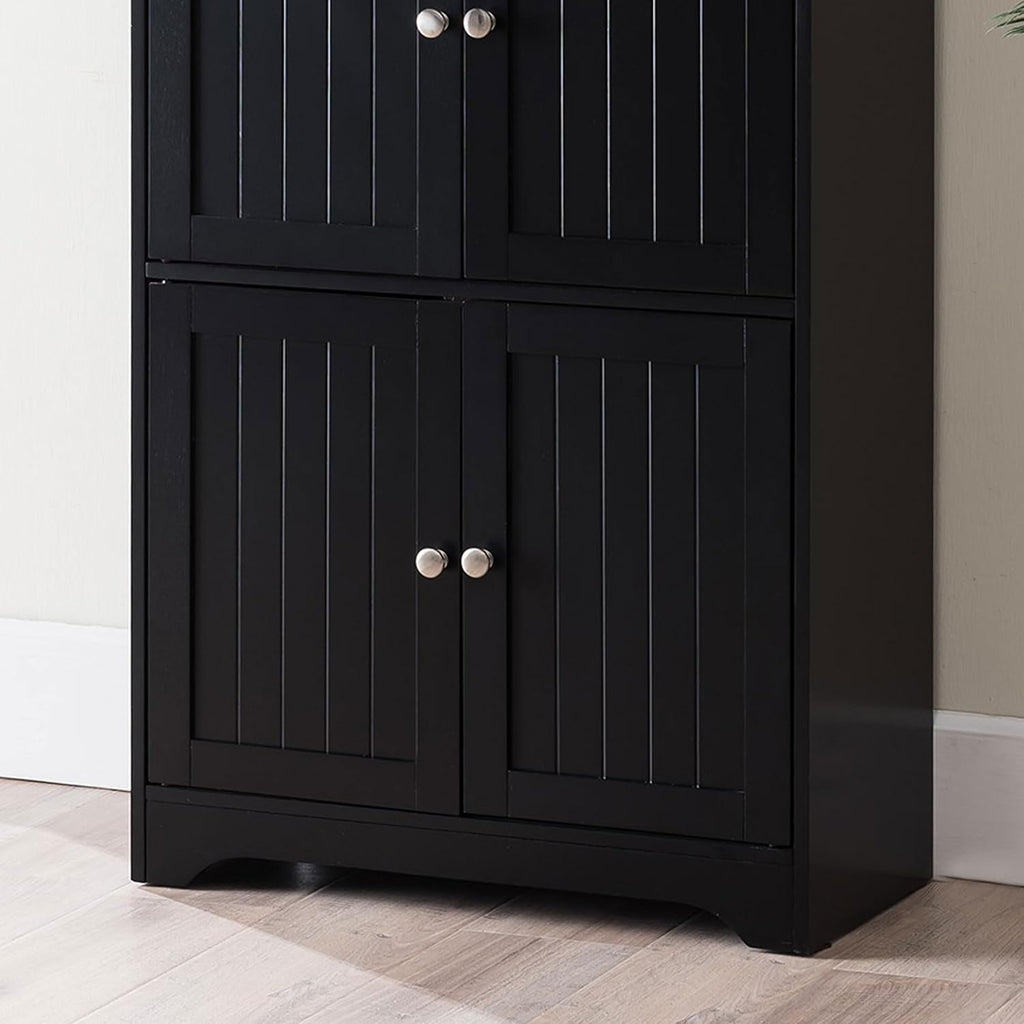 Kings Brand Furniture - Lyons 4-Tier 68' Kitchen Pantry Storage Cabinet with 8 Doors, Black