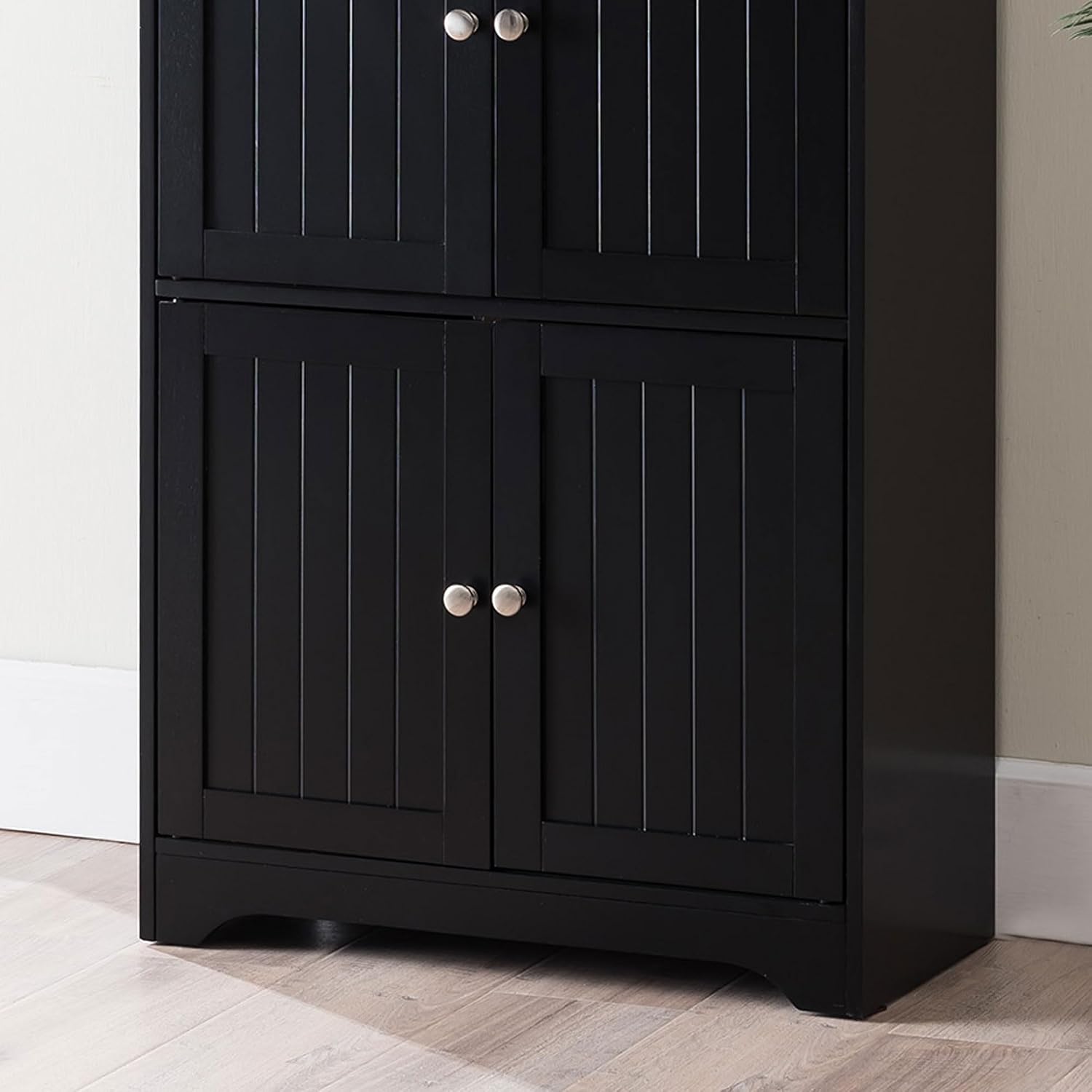 Kings Brand Furniture - Lyons 4-Tier 68' Kitchen Pantry Storage Cabinet with 8 Doors, Black