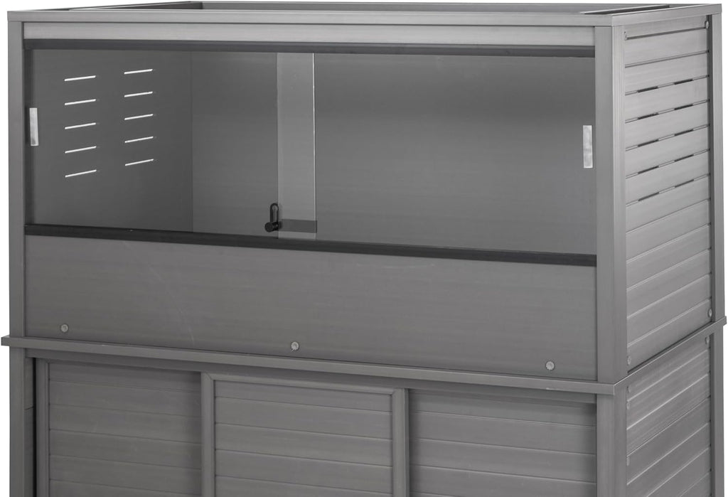 New Age Pet ECOFLEX Large Reptile Enclosure with Matching Cabinet Stand Set in Grey
