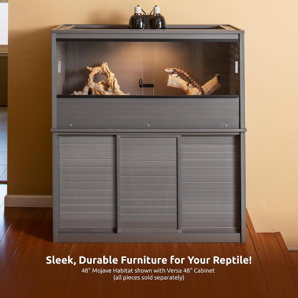 New Age Pet ECOFLEX 48' Storage Cabinet for Pets in Grey, Durable Wood Plastic Composite, Non Toxic, Easy Assembly, Ideal for Bedding, Food, Toys, Large Mojave Reptile Habitat Compatible