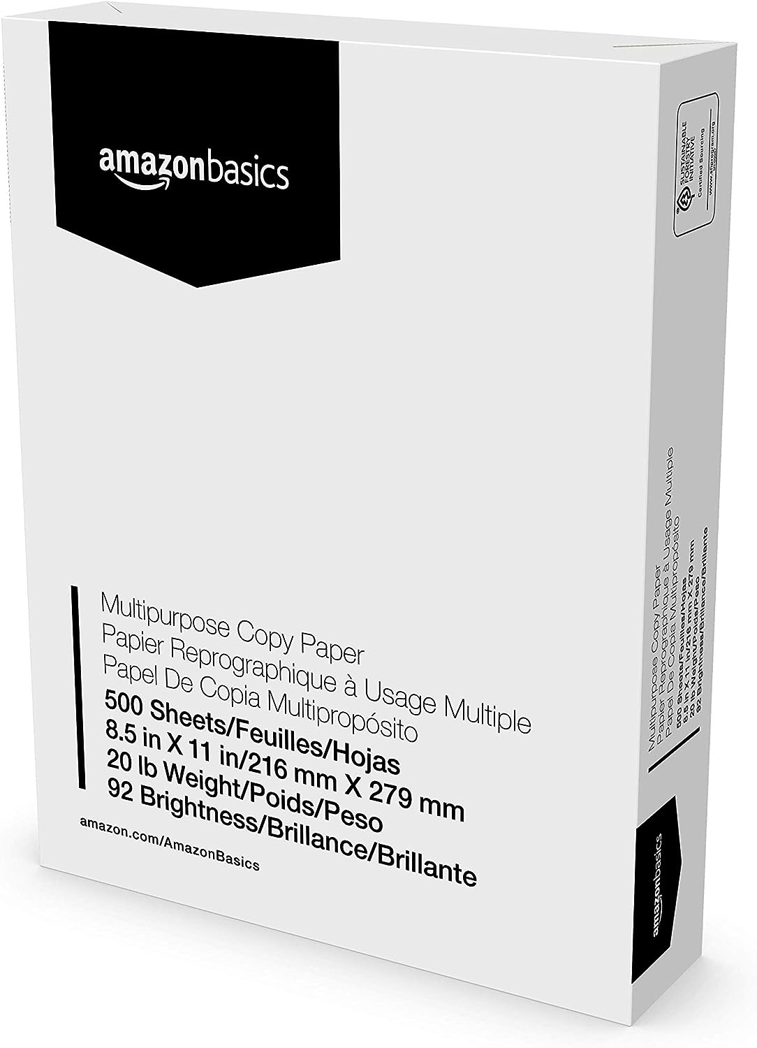 Amazon Basics Multipurpose Copy Printer Paper, 8.5 x 11 Inches, 20 lb, 92 Bright, White, Truckload, 21 Pallet, 8,400 Reams (4.2M Sheets)