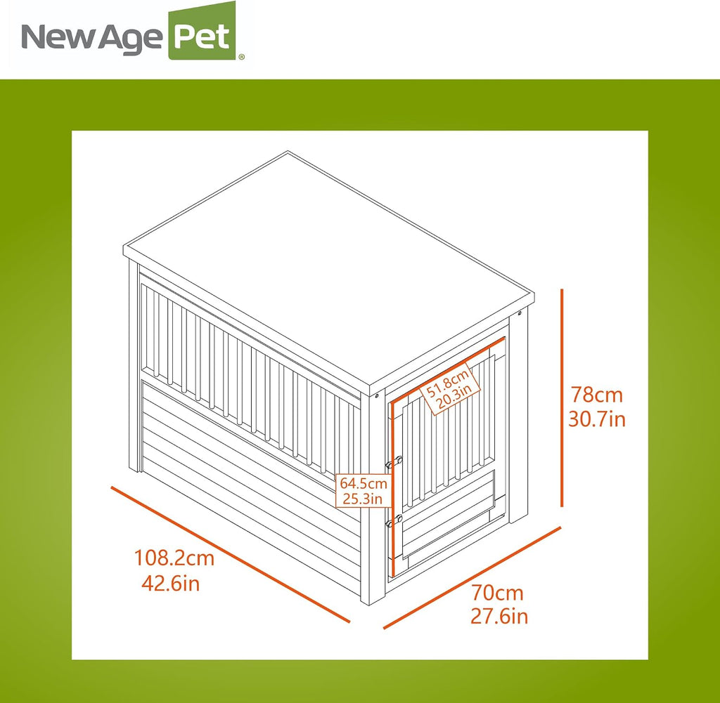 New Age Pet EHHC404XL ecoFLEX Pet Crate/End Table, Antique White, X-Large