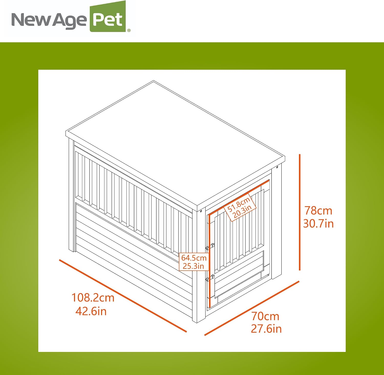 New Age Pet EHHC404XL ecoFLEX Pet Crate/End Table, Antique White, X-Large