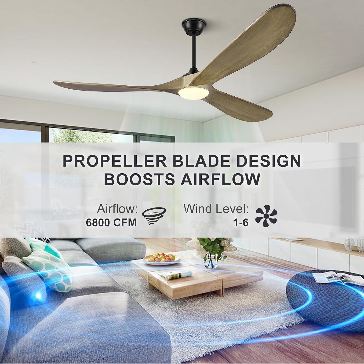 Eliora 52 Inch Ceiling Fans with Lights, Wood Outdoor Ceiling Fan for Patio and Remote Control Rustic Propeller Large Ceiling Fans with Light Farmhouse Indoor Quiet High cfm, Bronze Gray