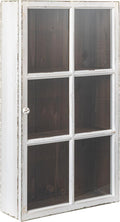 Creative Co-Op Antique White Wood Wall Cabinet with 3 Shelves