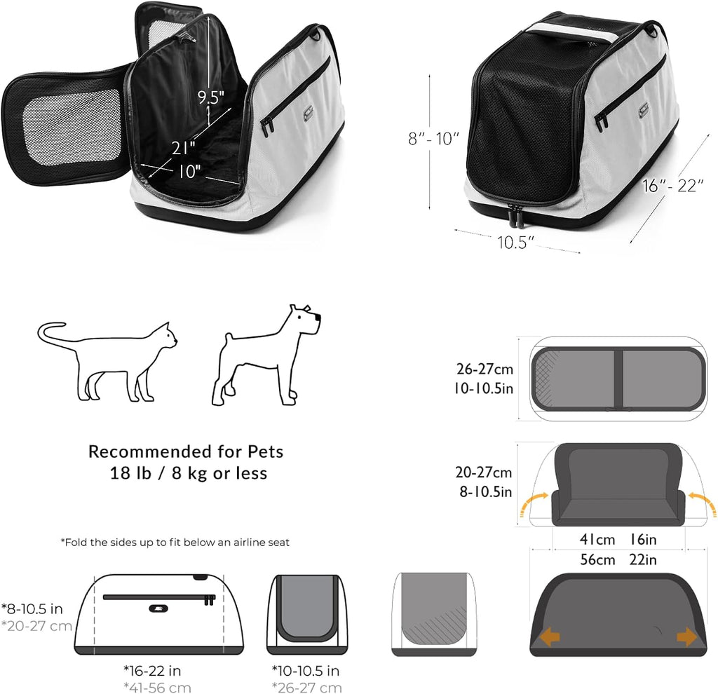 Sleepypod Air in-Cabin Pet Carrier, Glacier Silver