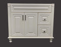 Antique White Solid Wood Single Bathroom Vanity Base Cabinet 36' W x 21' D x 32' H (Right Drawers)